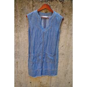 Trina Turk Chambray Denim Sleeveless Shift Dress with Pockets – Size XS